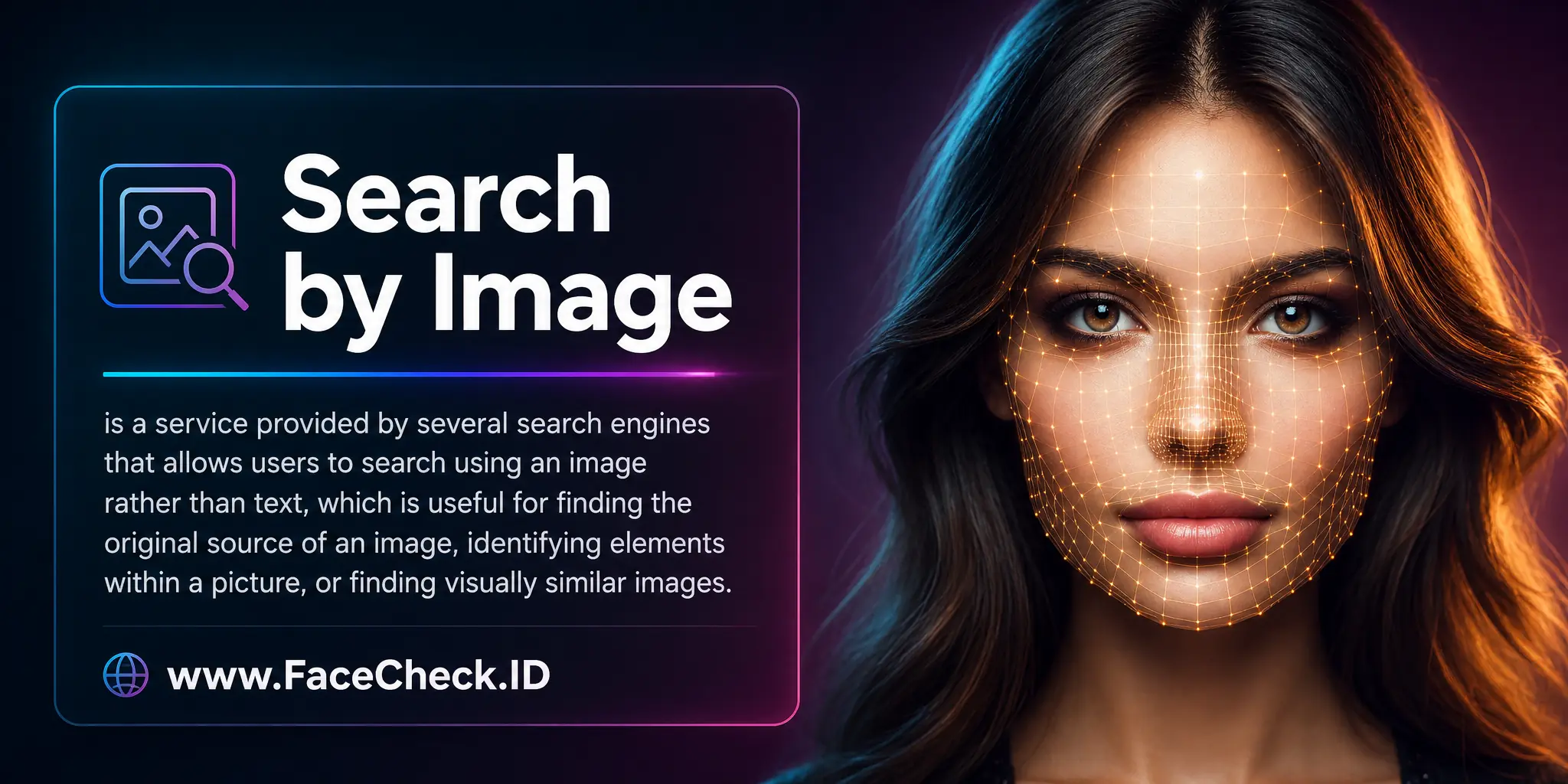 Search by Image is a service provided by several search engines that allows users to search using an image rather than text, which is useful for finding the original source of an image, identifying elements within a picture, or finding visually similar images.
