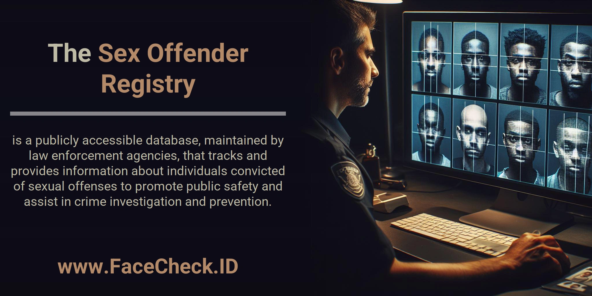 The Sex Offender Registry is a publicly accessible database, maintained by law enforcement agencies, that tracks and provides information about individuals convicted of sexual offenses to promote public safety and assist in crime investigation and prevention.