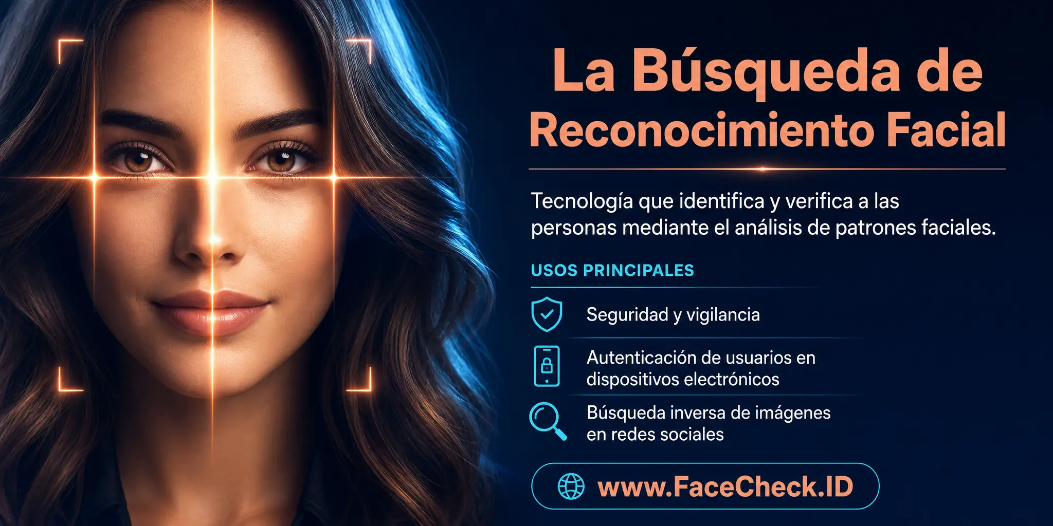 La Búsqueda de Reconocimiento Facial es una tecnología que identifica y verifica personas analizando patrones faciales, utilizada en seguridad, vigilancia, autenticación de usuarios en dispositivos electrónicos y búsqueda de imágenes inversas en redes sociales.