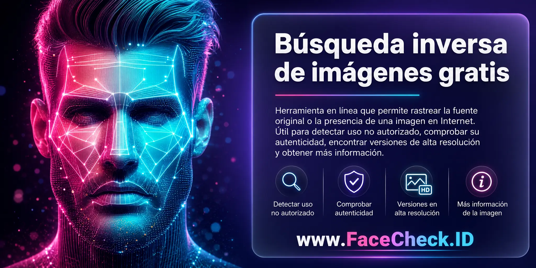 Búsqueda Inversa De Imágenes Gratis es una herramienta en línea que permite rastrear la fuente original o la presencia de una imagen en Internet, útil para detectar uso no autorizado de imágenes, comprobar su autenticidad, encontrar versiones de alta resolución y obtener más información sobre la misma.