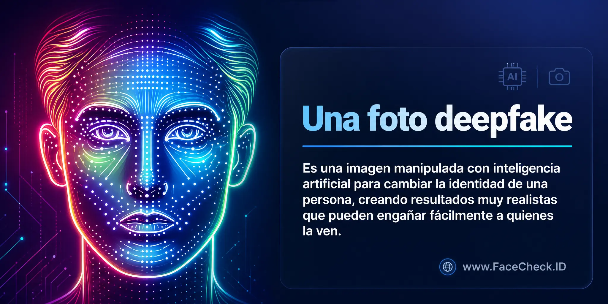 Una foto deepfake es una imagen alterada con inteligencia artificial para cambiar la identidad de una persona, creando resultados muy realistas que pueden engañar fácilmente a quienes las ven.