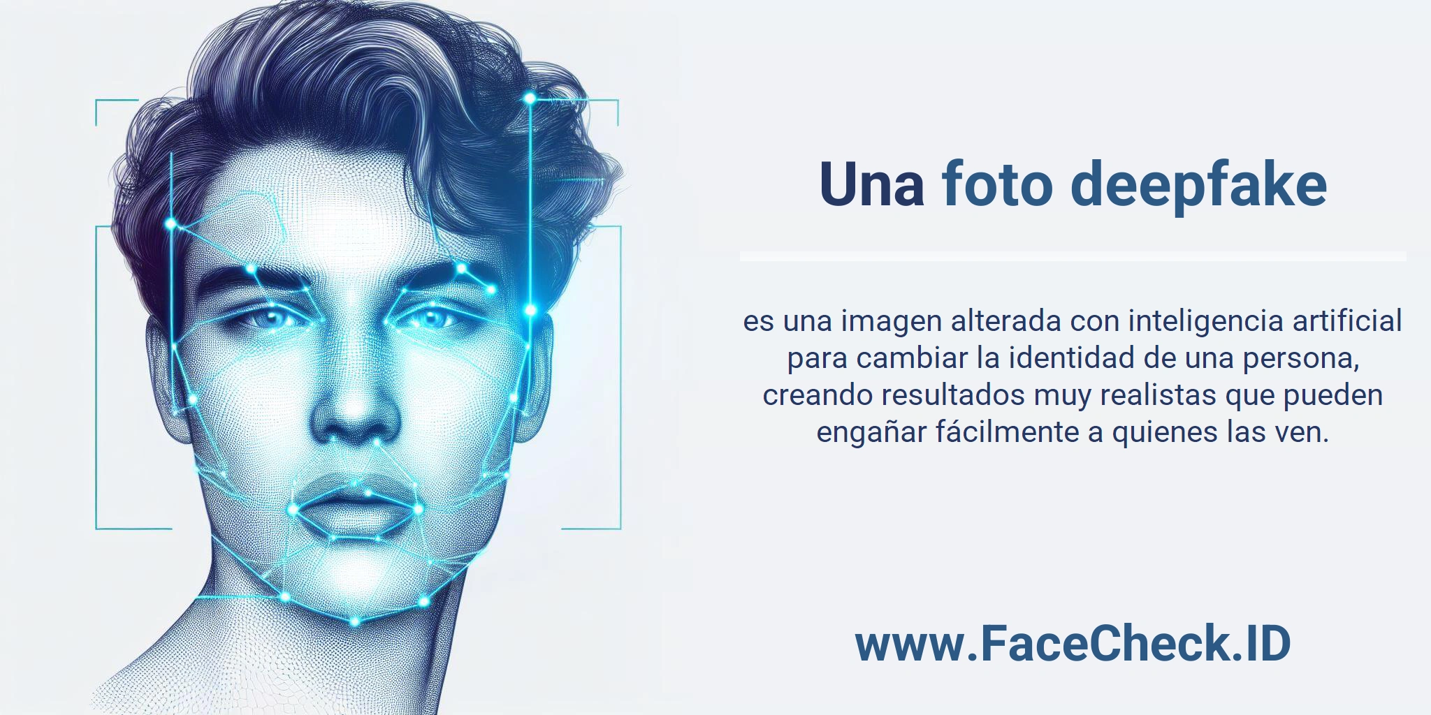 Foto Deepfake Una <b>foto deepfake</b> es una imagen alterada con inteligencia artificial para cambiar la identidad de una persona, creando resultados muy realistas que pueden engañar fácilmente a quienes las ven.
