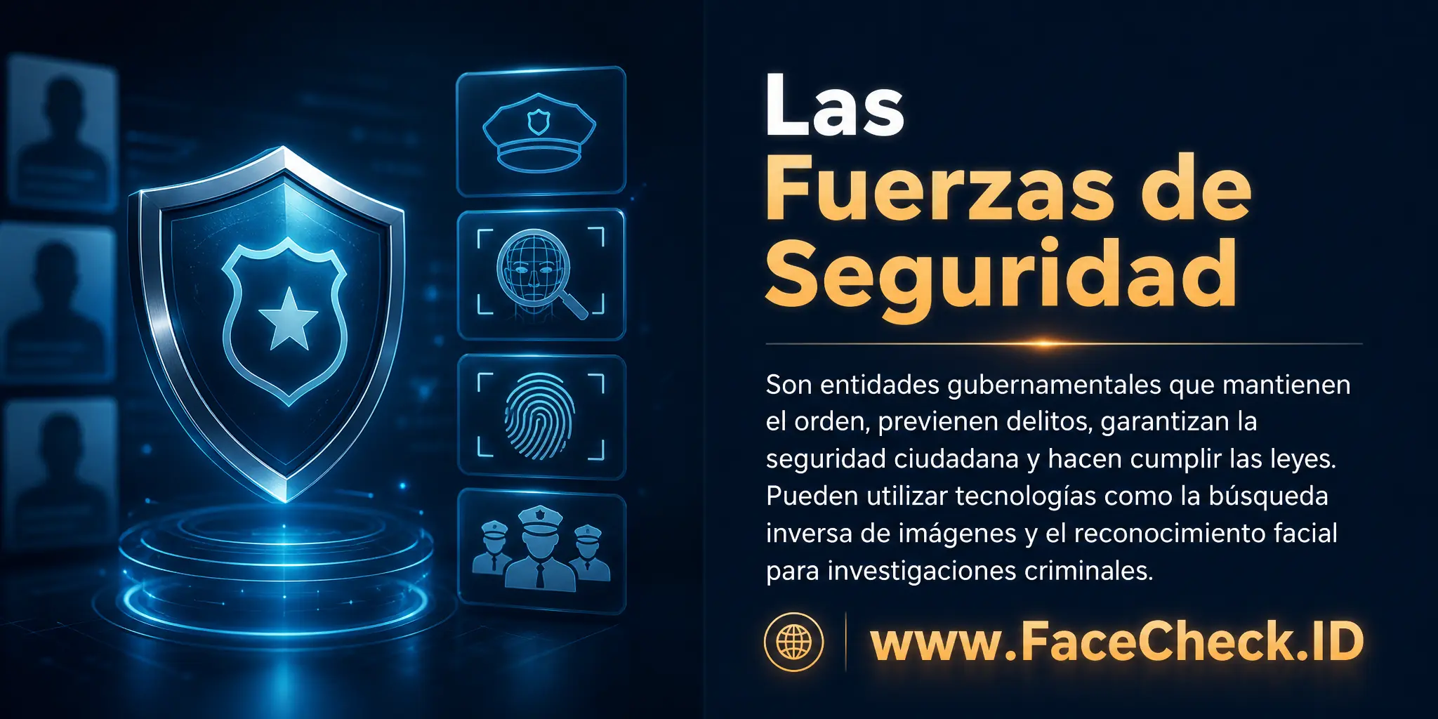 Las Fuerzas de Seguridad son entidades gubernamentales que mantienen el orden, previenen delitos, garantizan la seguridad ciudadana, hacen cumplir las leyes y pueden usar tecnologías como la búsqueda inversa de imágenes y reconocimiento facial para investigaciones criminales.