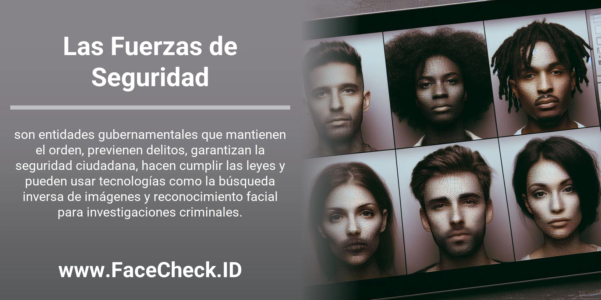 Las Fuerzas de Seguridad son entidades gubernamentales que mantienen el orden, previenen delitos, garantizan la seguridad ciudadana, hacen cumplir las leyes y pueden usar tecnologías como la búsqueda inversa de imágenes y reconocimiento facial para investigaciones criminales.