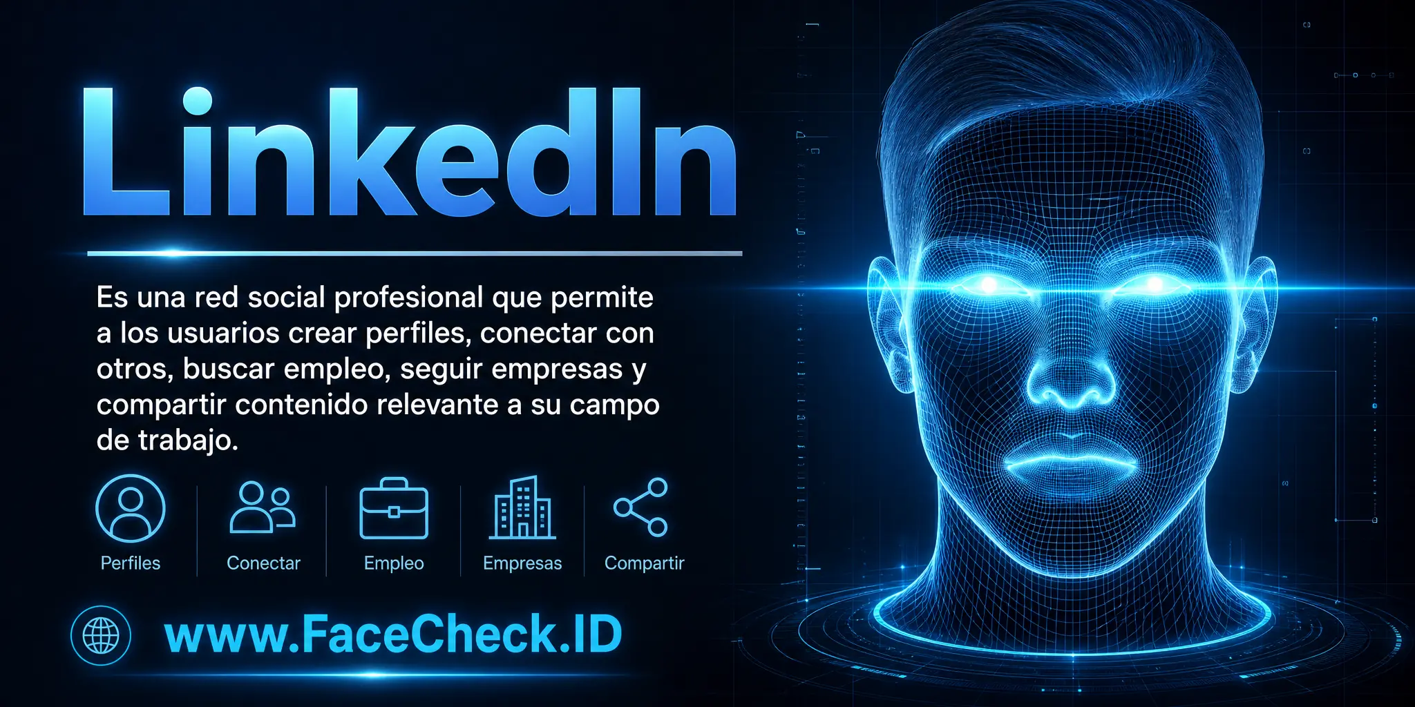 LinkedIn es una red social profesional que permite a los usuarios crear perfiles, conectar con otros, buscar empleo, seguir empresas y compartir contenido relevante a su campo de trabajo.