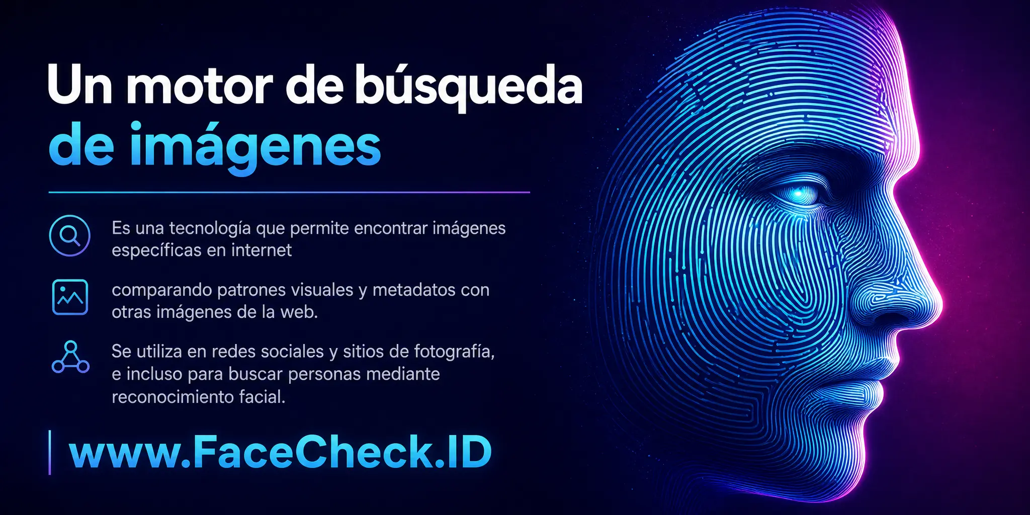 Un motor de búsqueda de imágenes es una tecnología que permite encontrar imágenes específicas en internet comparando patrones visuales y metadatos con otras imágenes en la web, utilizada en redes sociales y sitios de fotografía, e incluso para buscar personas mediante reconocimiento facial.