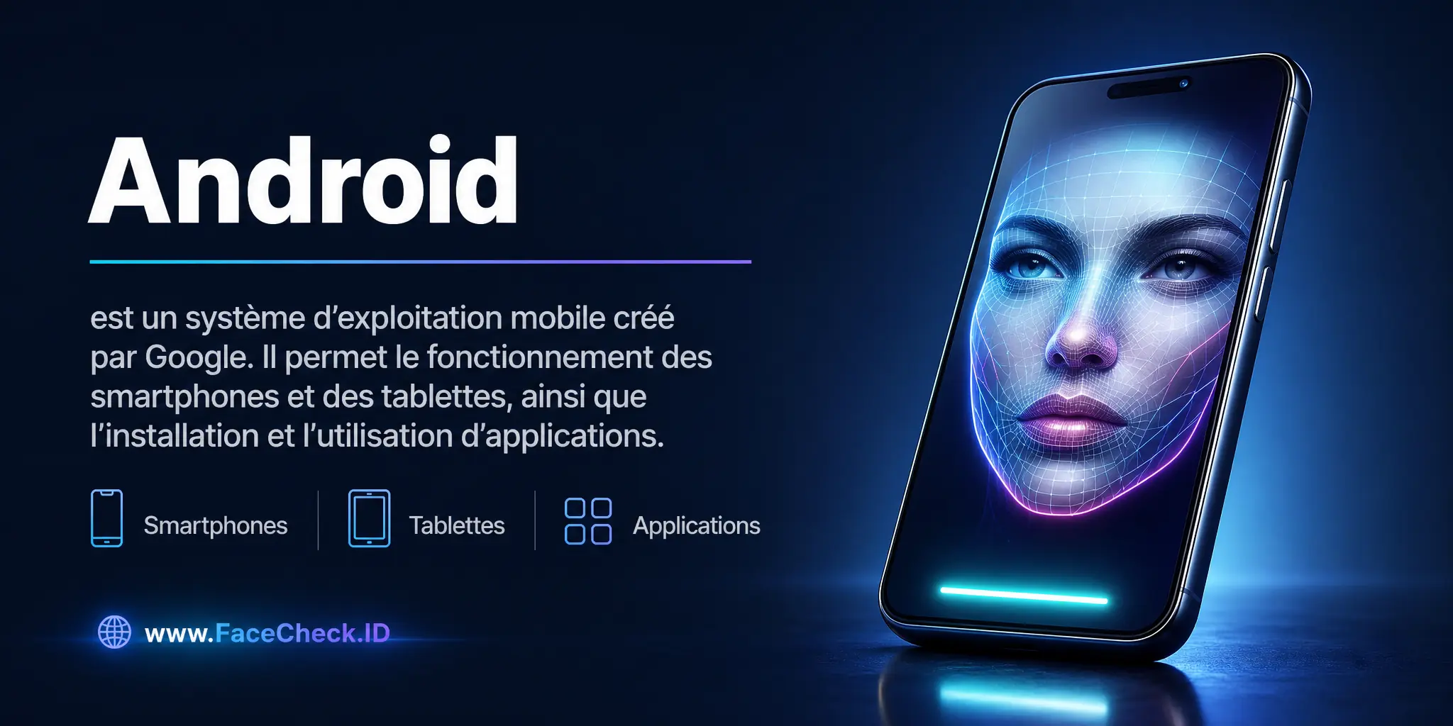 Android est un système d'exploitation mobile créé par Google qui permet le fonctionnement des smartphones et des tablettes, ainsi que l'installation et l'utilisation de diverses applications.