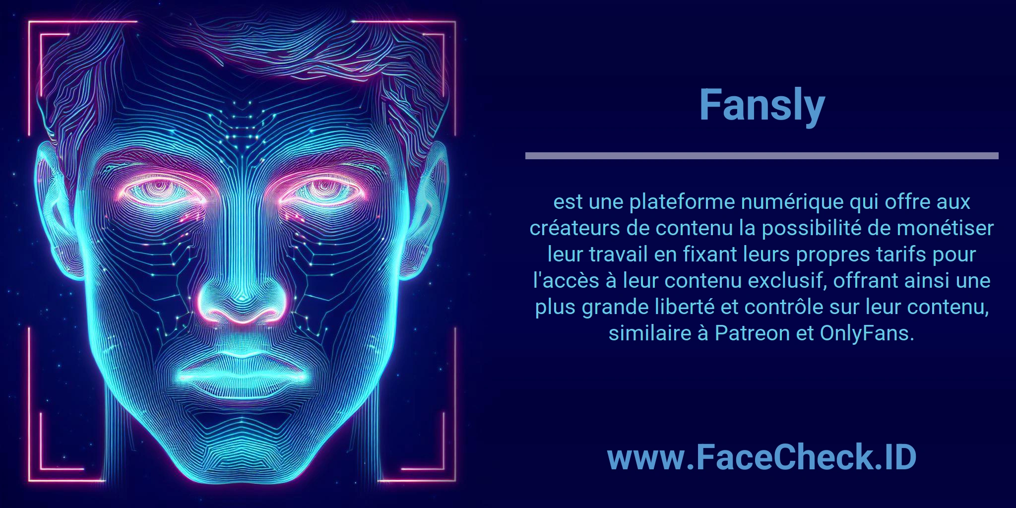 Fansly est une plateforme numérique qui offre aux créateurs de contenu la possibilité de monétiser leur travail en fixant leurs propres tarifs pour l'accès à leur contenu exclusif, offrant ainsi une plus grande liberté et contrôle sur leur contenu, similaire à Patreon et OnlyFans.