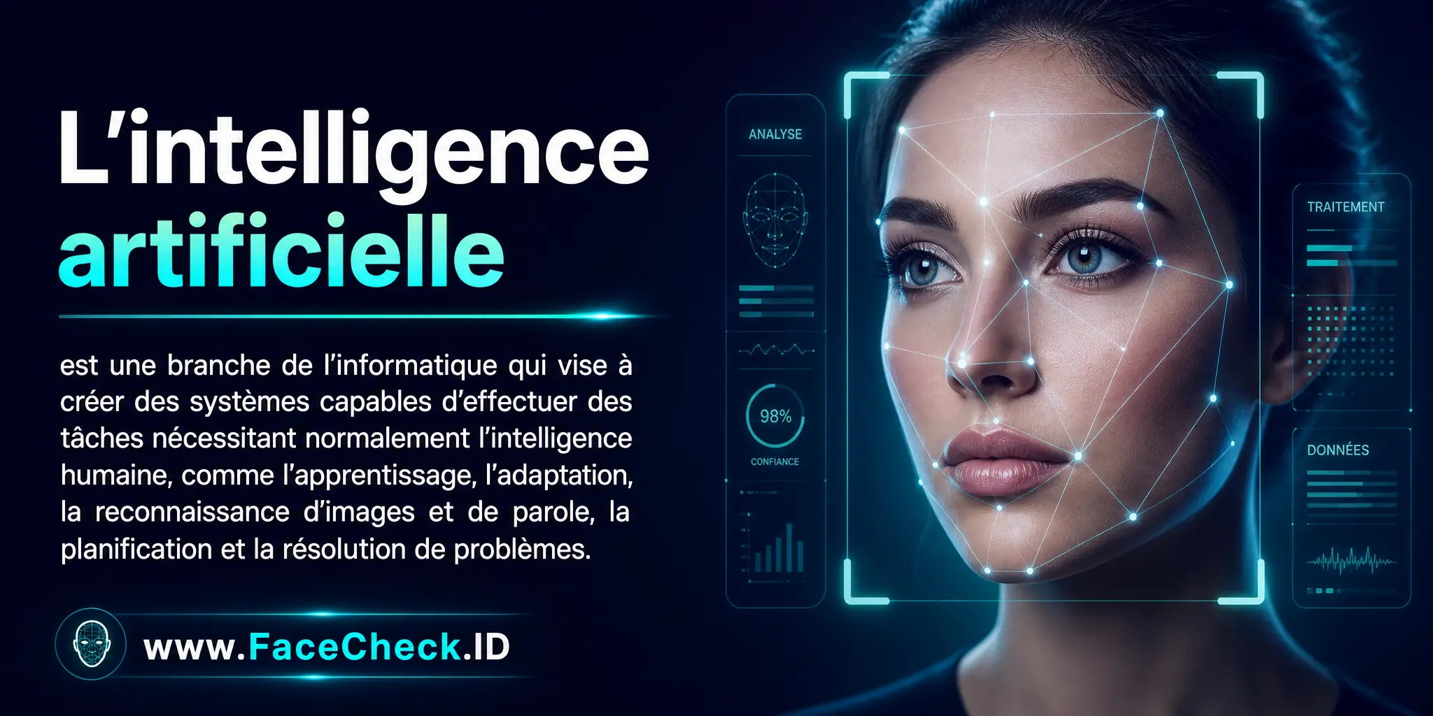 L'intelligence artificielle est une branche de l'informatique qui vise à créer des systèmes capables d'effectuer des tâches nécessitant normalement l'intelligence humaine, comme l'apprentissage, l'adaptation, la reconnaissance d'images et de parole, la planification et la résolution de problèmes.
