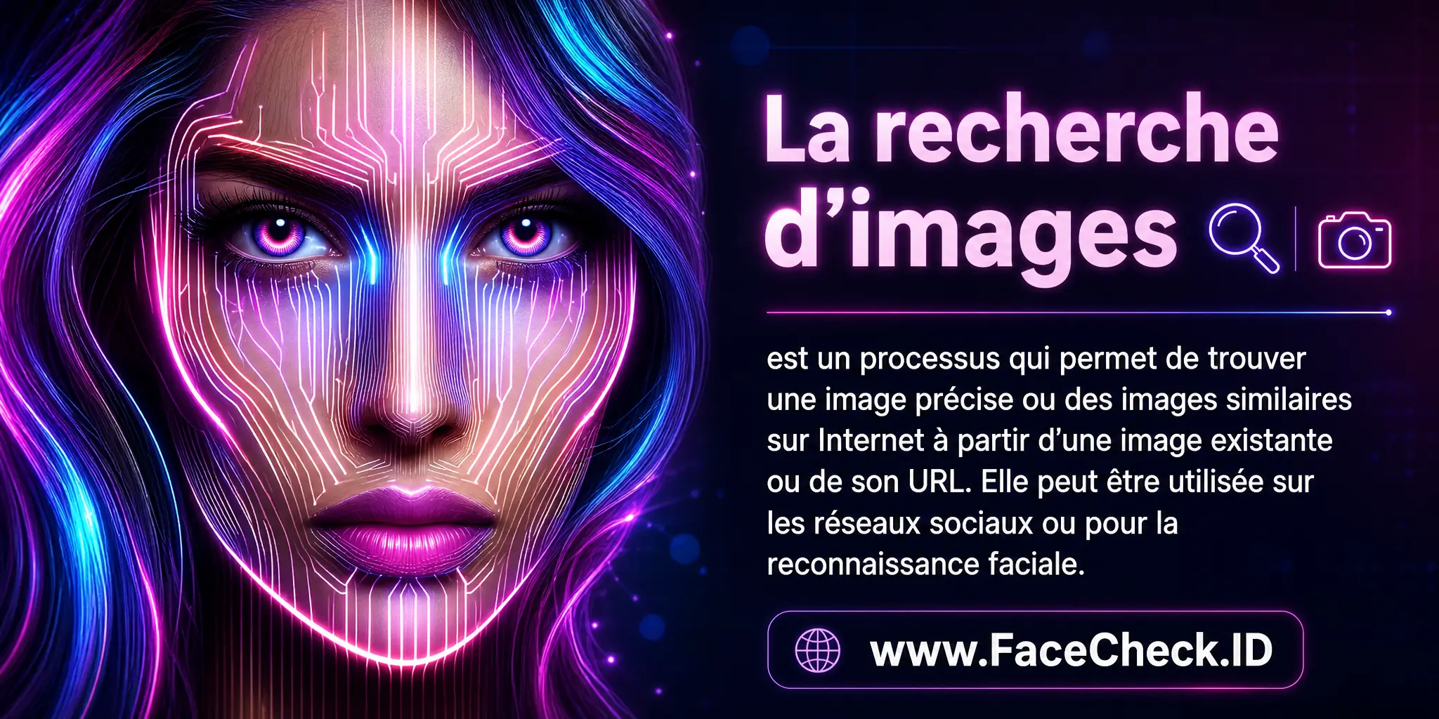 La recherche d'images est un processus permettant de trouver une image précise ou des images similaires sur Internet, en utilisant une image existante ou le lien URL de l'image, et peut être utilisée dans les médias sociaux ou la reconnaissance faciale.