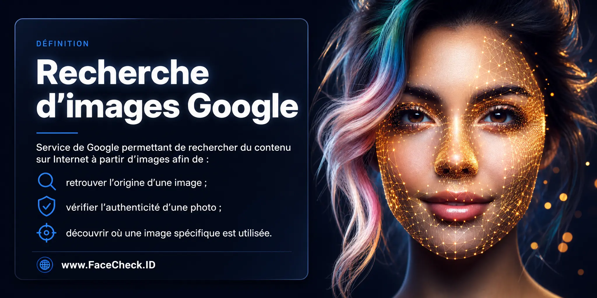 La Recherche D'images Google est un service de Google permettant aux utilisateurs de rechercher du contenu sur Internet à partir d'images, pour trouver l'origine d'une image, vérifier l'authenticité d'une photo ou découvrir où une image spécifique est utilisée.