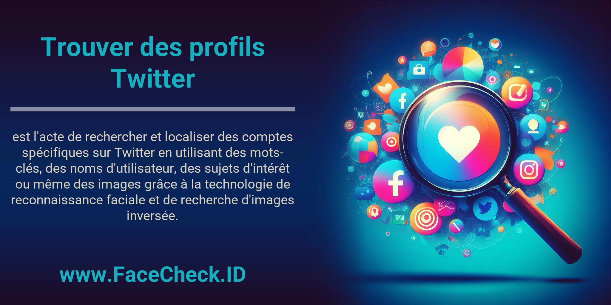 Trouver des profils Twitter est l'acte de rechercher et localiser des comptes spécifiques sur Twitter en utilisant des mots-clés, des noms d'utilisateur, des sujets d'intérêt ou même des images grâce à la technologie de reconnaissance faciale et de recherche d'images inversée.
