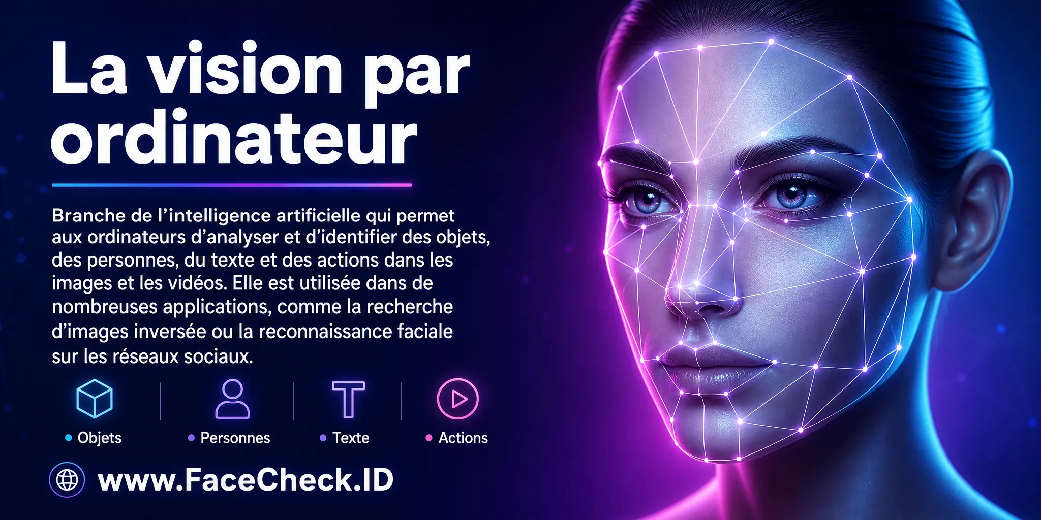La vision par ordinateur est une branche de l'intelligence artificielle qui permet aux ordinateurs d'analyser et d'identifier des objets, des personnes, des écritures et des actions dans des images et vidéos, utilisée dans diverses applications comme la recherche d'images inversées ou la reconnaissance faciale sur les réseaux sociaux.
