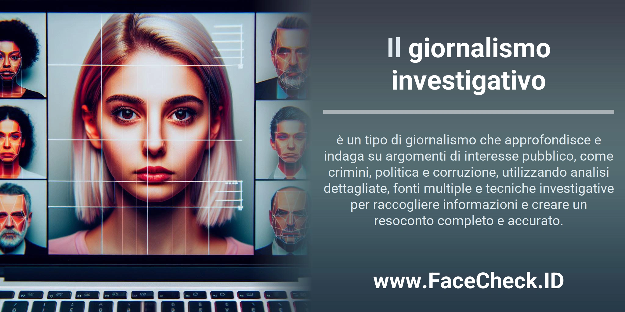 Il giornalismo investigativo è un tipo di giornalismo che approfondisce e indaga su argomenti di interesse pubblico, come crimini, politica e corruzione, utilizzando analisi dettagliate, fonti multiple e tecniche investigative per raccogliere informazioni e creare un resoconto completo e accurato.