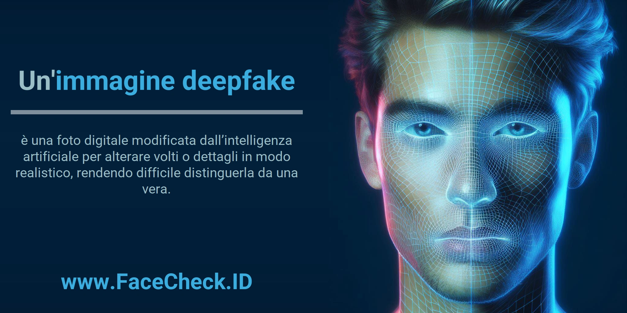 Un'immagine deepfake è una foto digitale modificata dall’intelligenza artificiale per alterare volti o dettagli in modo realistico, rendendo difficile distinguerla da una vera.