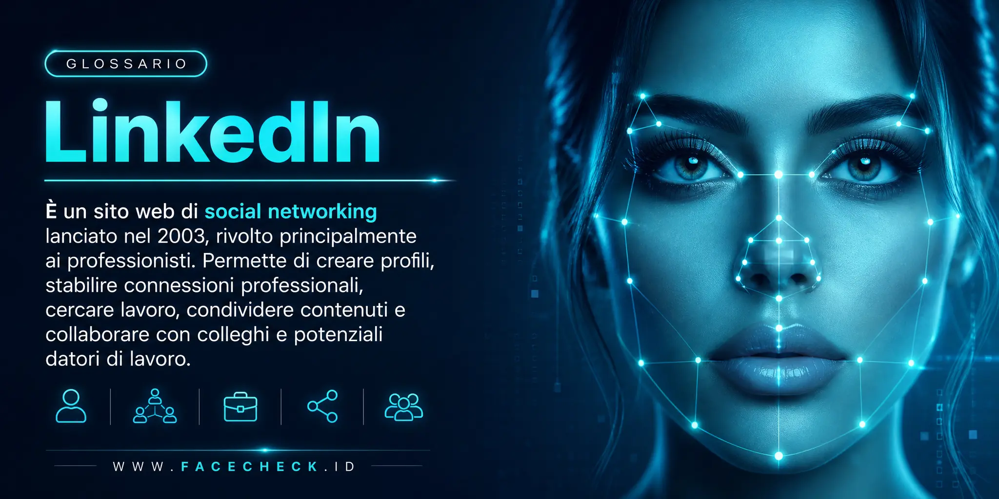 LinkedIn è un sito web di social networking lanciato nel 2003, rivolto principalmente ai professionisti, che permette di creare profili, stabilire connessioni professionali, cercare lavoro, condividere contenuti e collaborare con colleghi e potenziali datori di lavoro.