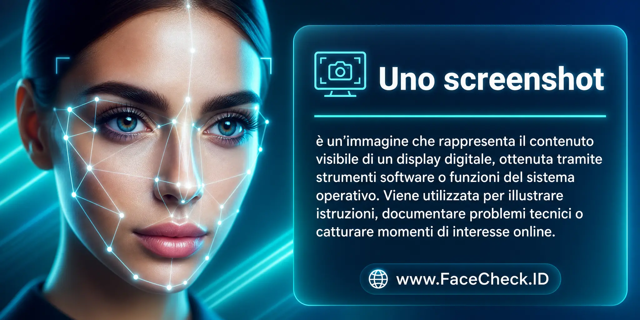 Uno screenshot è un'immagine che rappresenta il contenuto visibile di un display digitale, ottenuto tramite strumenti software o funzioni del sistema operativo, utilizzato per illustrare istruzioni, documentare problemi tecnici o catturare momenti di interesse online.