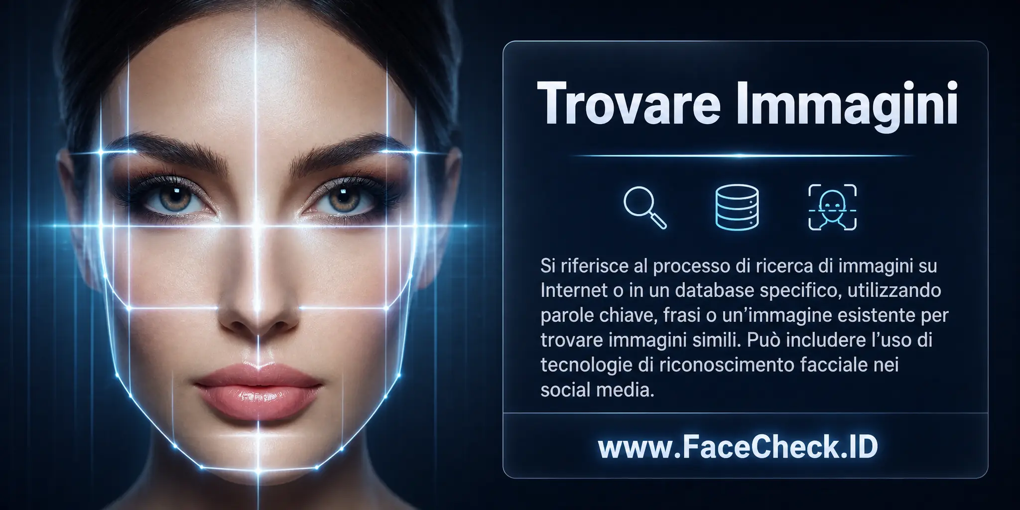 Trovare Immagini si riferisce al processo di ricerca di immagini su internet o in un database specifico, utilizzando parole chiave, frasi o un'immagine esistente per cercare immagini simili, e può includere l'uso di tecnologie di riconoscimento facciale nei social media.