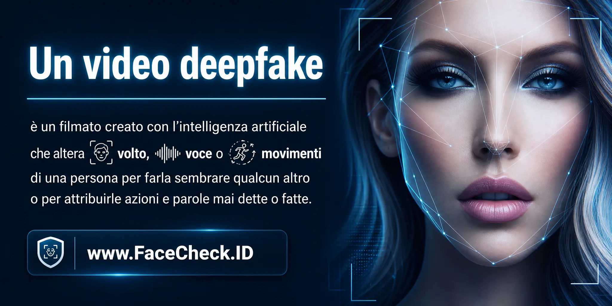 Un video deepfake è un filmato creato con l’intelligenza artificiale che altera volto, voce o movimenti di una persona per farla sembrare qualcun altro o per attribuirle azioni e parole mai dette o fatte.