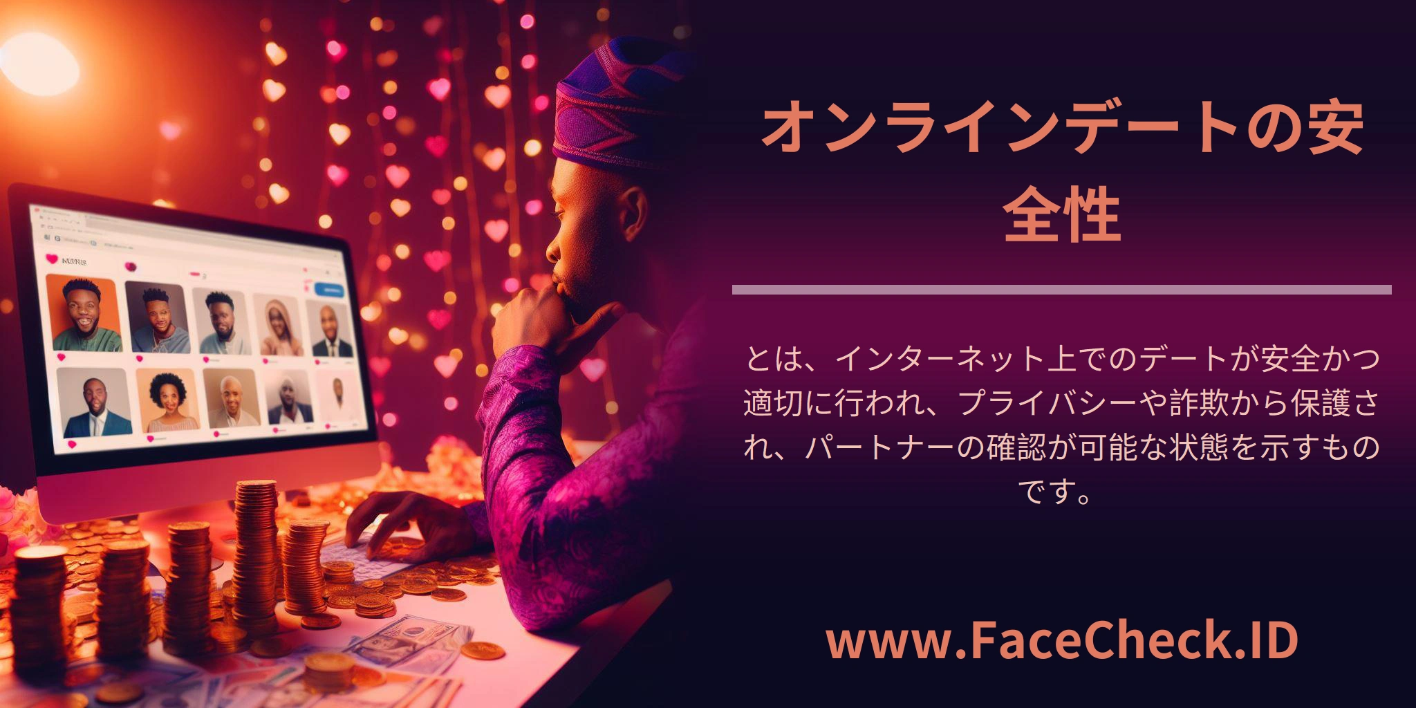 オンラインデートの安全性とは、インターネット上でのデートが安全かつ適切に行われ、プライバシーや詐欺から保護され、パートナーの確認が可能な状態を示すものです。