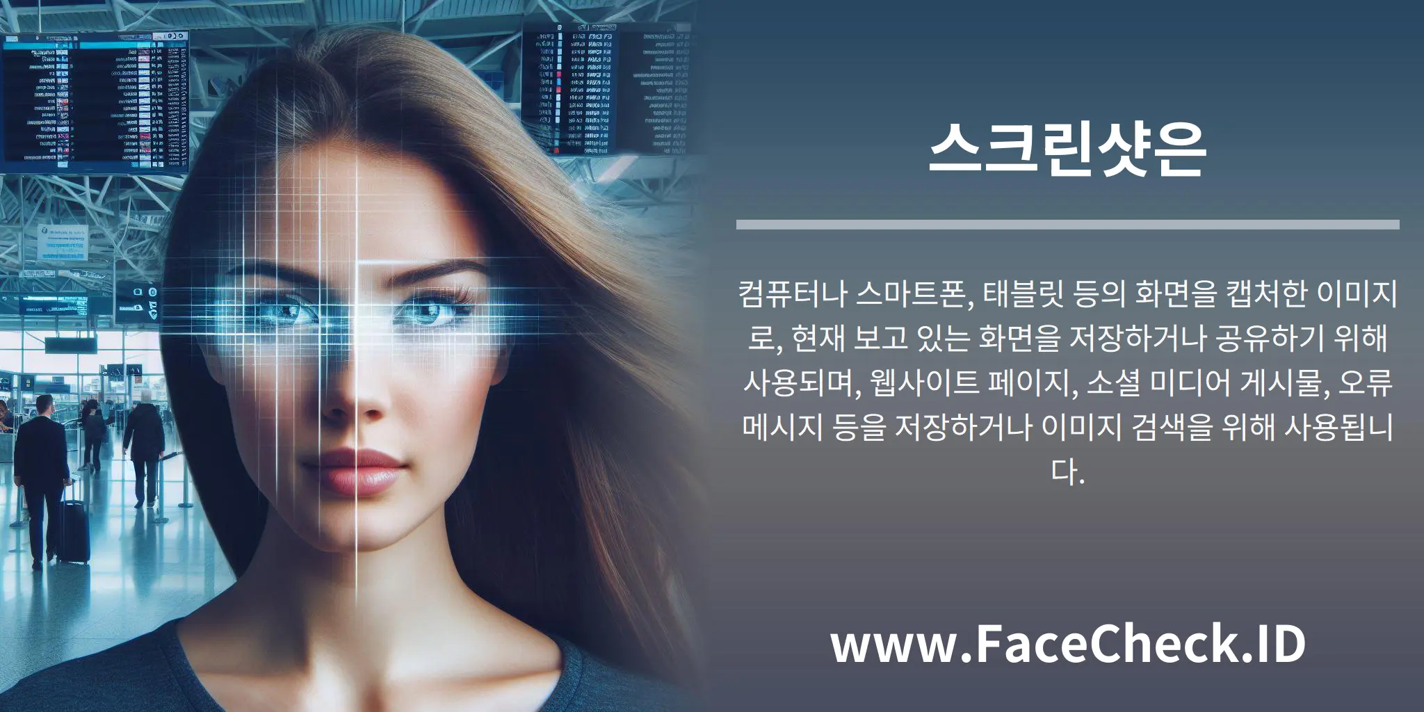 스크린샷은 컴퓨터나 스마트폰, 태블릿 등의 화면을 캡처한 이미지로, 현재 보고 있는 화면을 저장하거나 공유하기 위해 사용되며, 웹사이트 페이지, 소셜 미디어 게시물, 오류 메시지 등을 저장하거나 이미지 검색을 위해 사용됩니다.