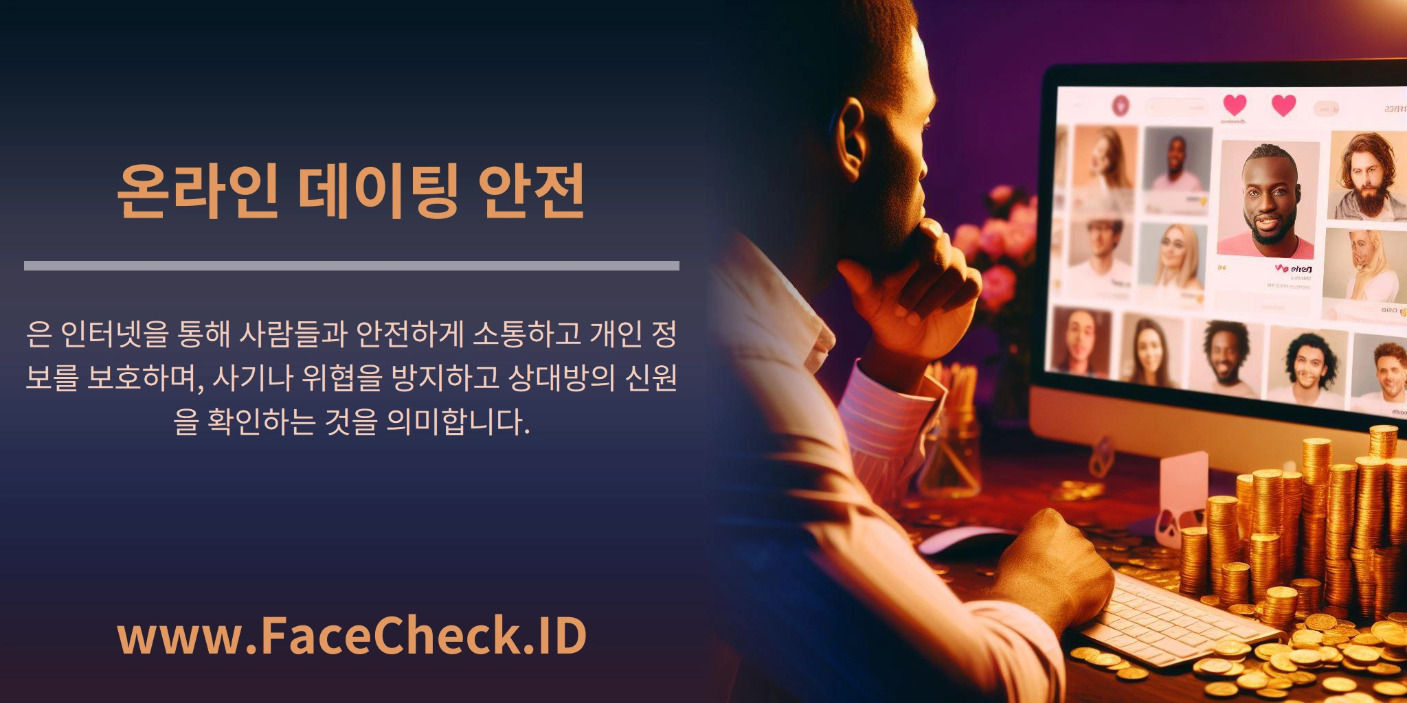 온라인 데이팅 안전은 인터넷을 통해 사람들과 안전하게 소통하고 개인 정보를 보호하며, 사기나 위협을 방지하고 상대방의 신원을 확인하는 것을 의미합니다.