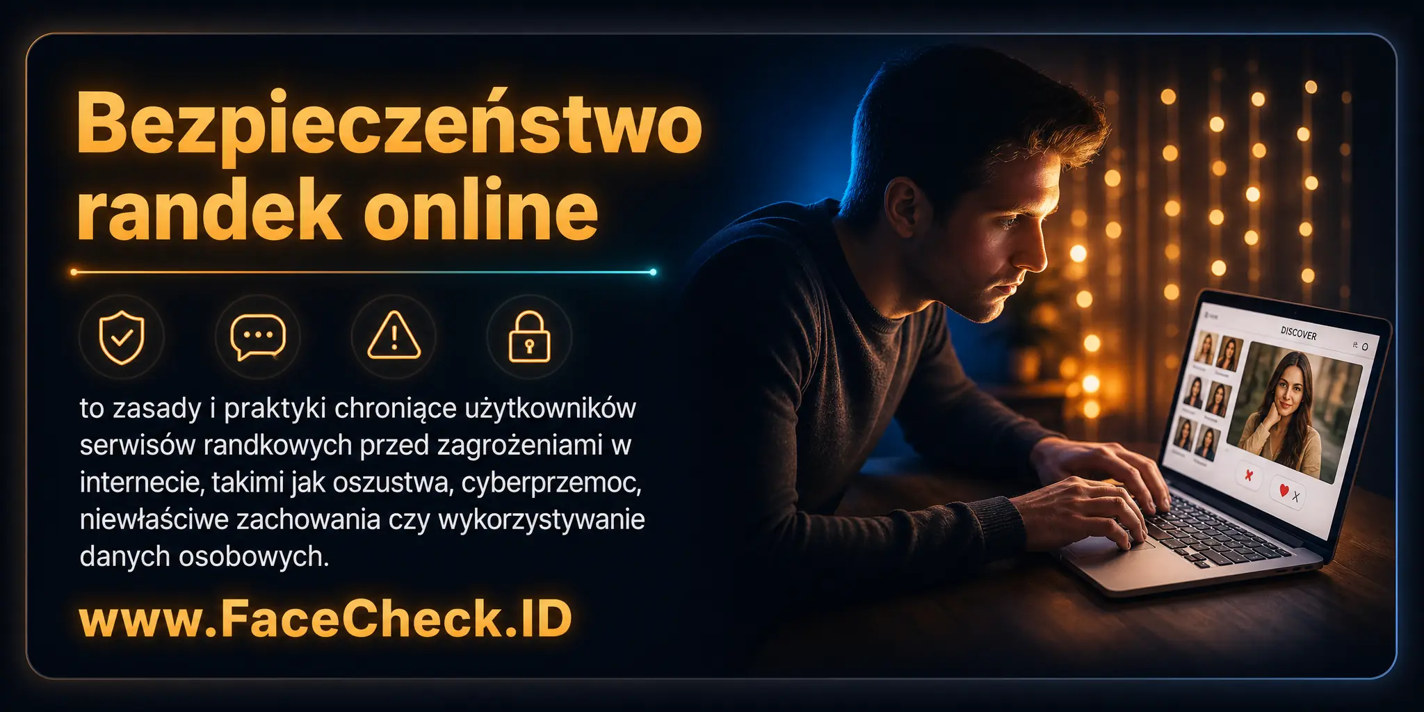 Bezpieczeństwo randek online to zasady i praktyki mające na celu ochronę użytkowników serwisów randkowych przed zagrożeniami w internecie, takimi jak oszustwa, cyberprzemoc, niewłaściwe zachowanie czy wykorzystywanie danych osobowych.