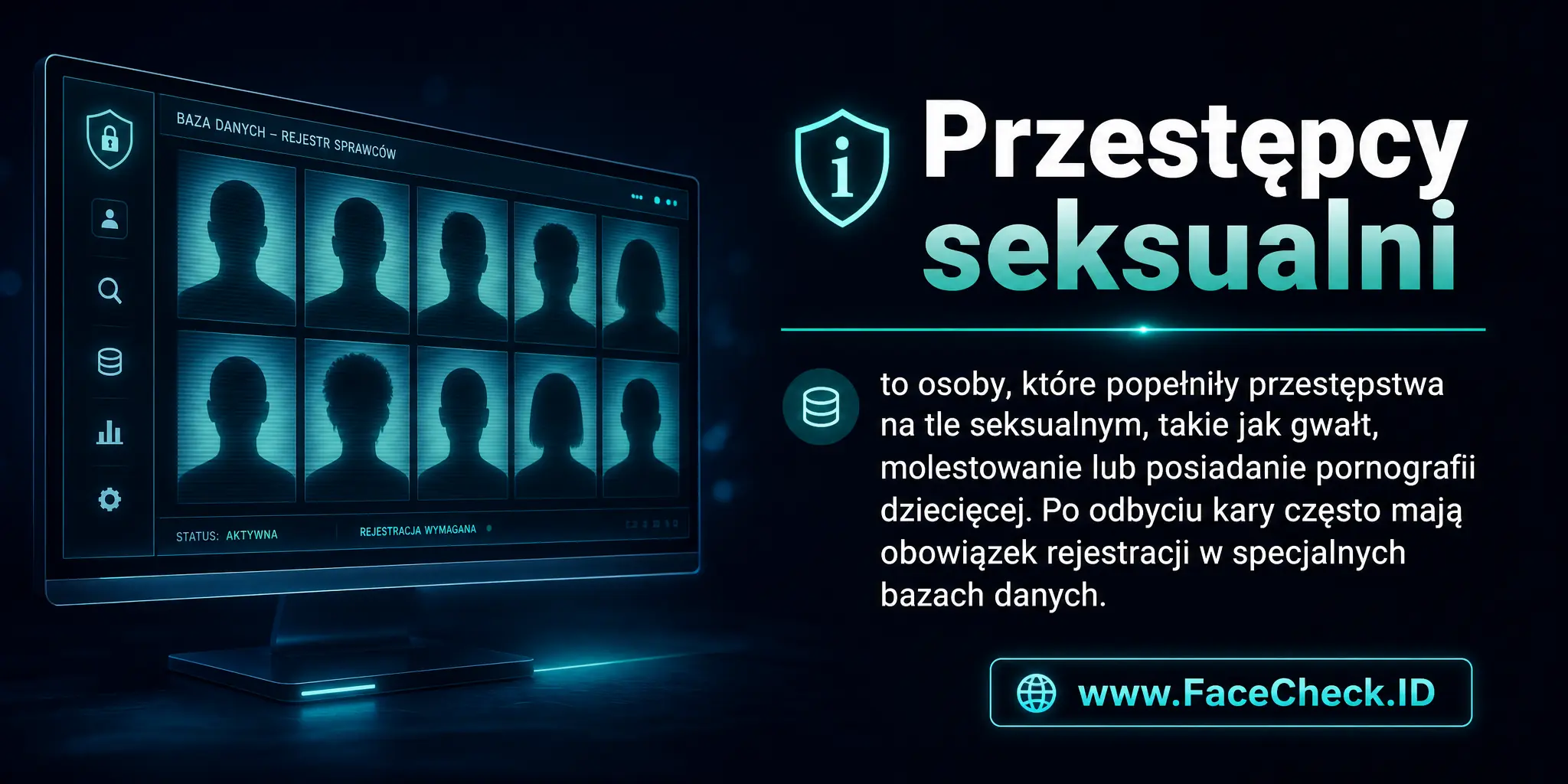 Przestępcy seksualni to osoby, które popełniły przestępstwa seksualne, takie jak gwałt, molestowanie czy posiadanie pornografii dziecięcej, a po odbyciu kary często muszą się rejestrować w specjalnych bazach danych.