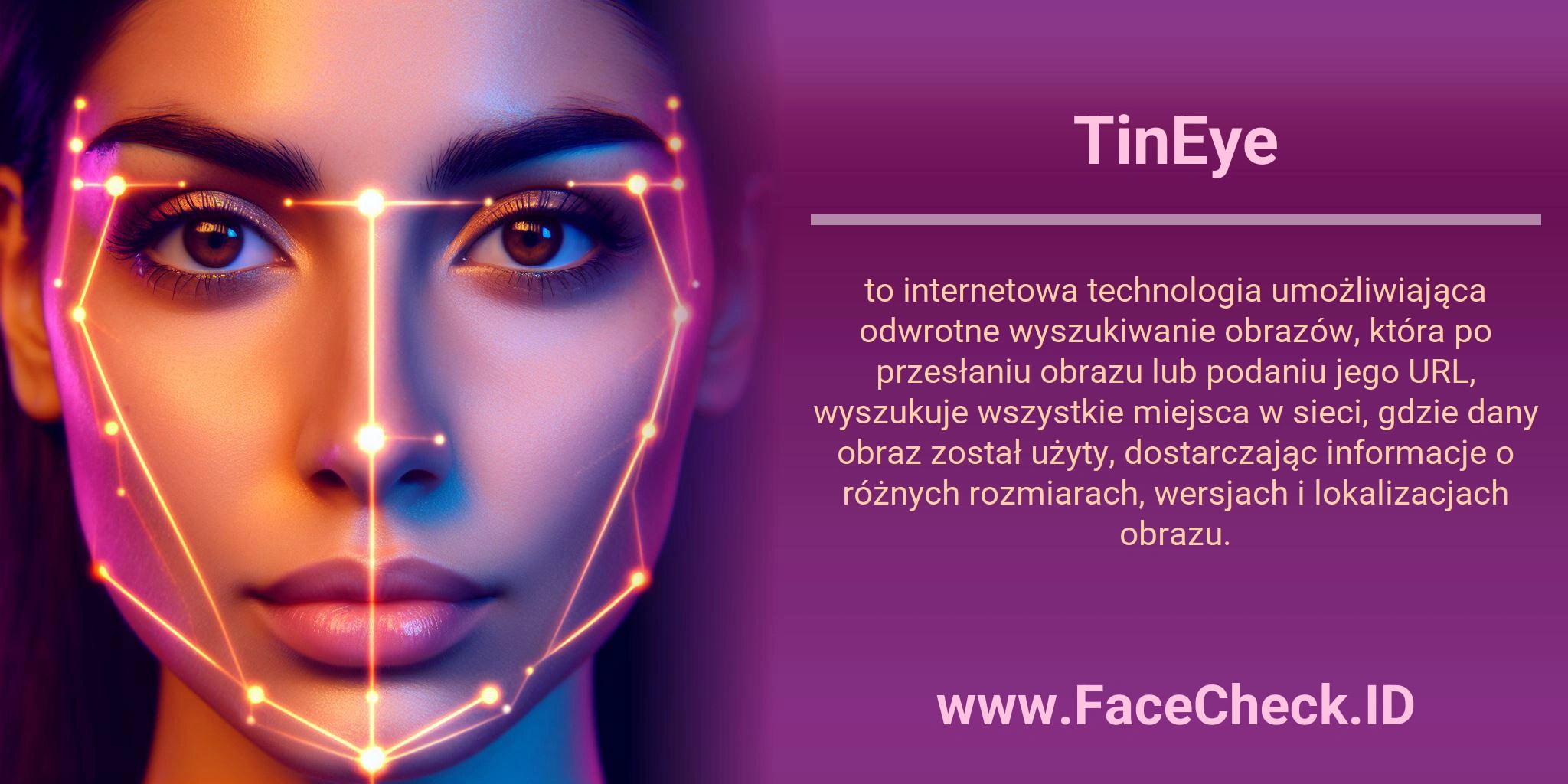 TinEye to internetowa technologia umożliwiająca odwrotne wyszukiwanie obrazów, która po przesłaniu obrazu lub podaniu jego URL, wyszukuje wszystkie miejsca w sieci, gdzie dany obraz został użyty, dostarczając informacje o różnych rozmiarach, wersjach i lokalizacjach obrazu.