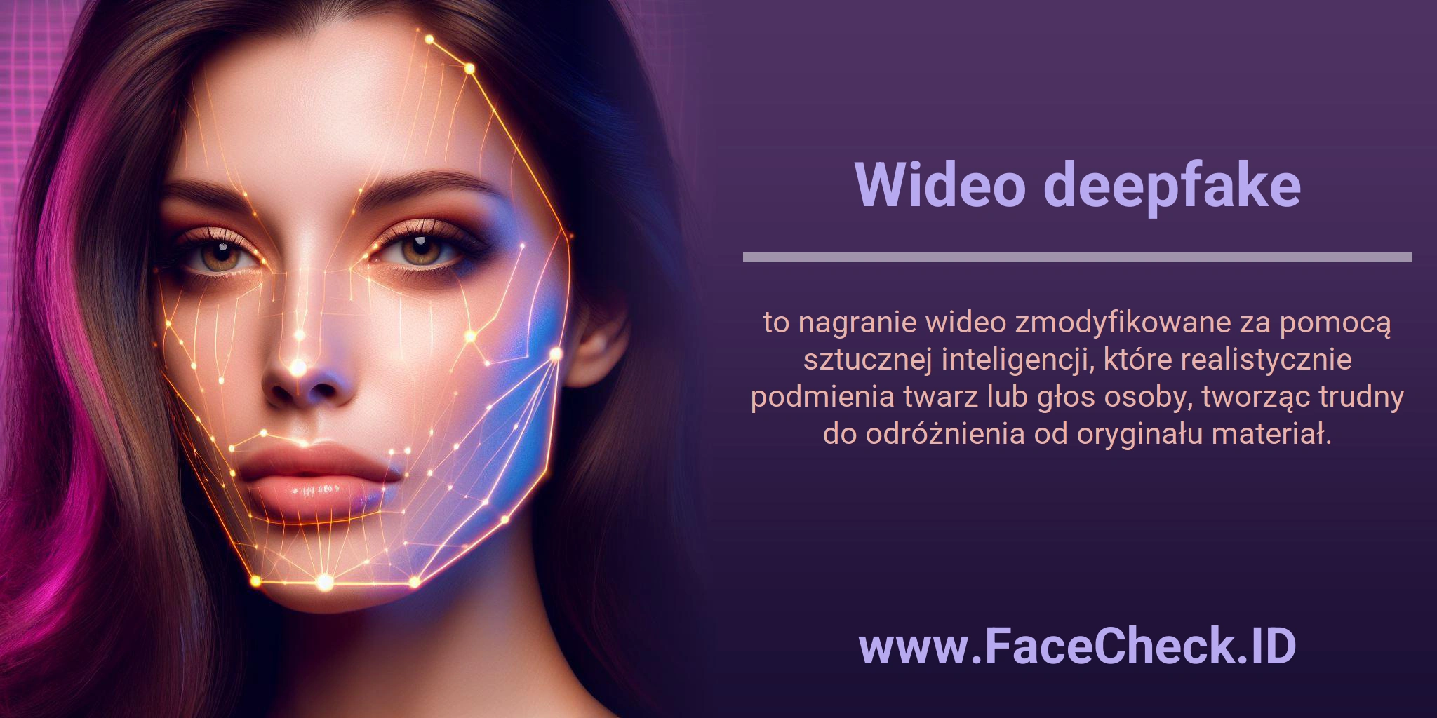 Wideo deepfake to nagranie wideo zmodyfikowane za pomocą sztucznej inteligencji, które realistycznie podmienia twarz lub głos osoby, tworząc trudny do odróżnienia od oryginału materiał.