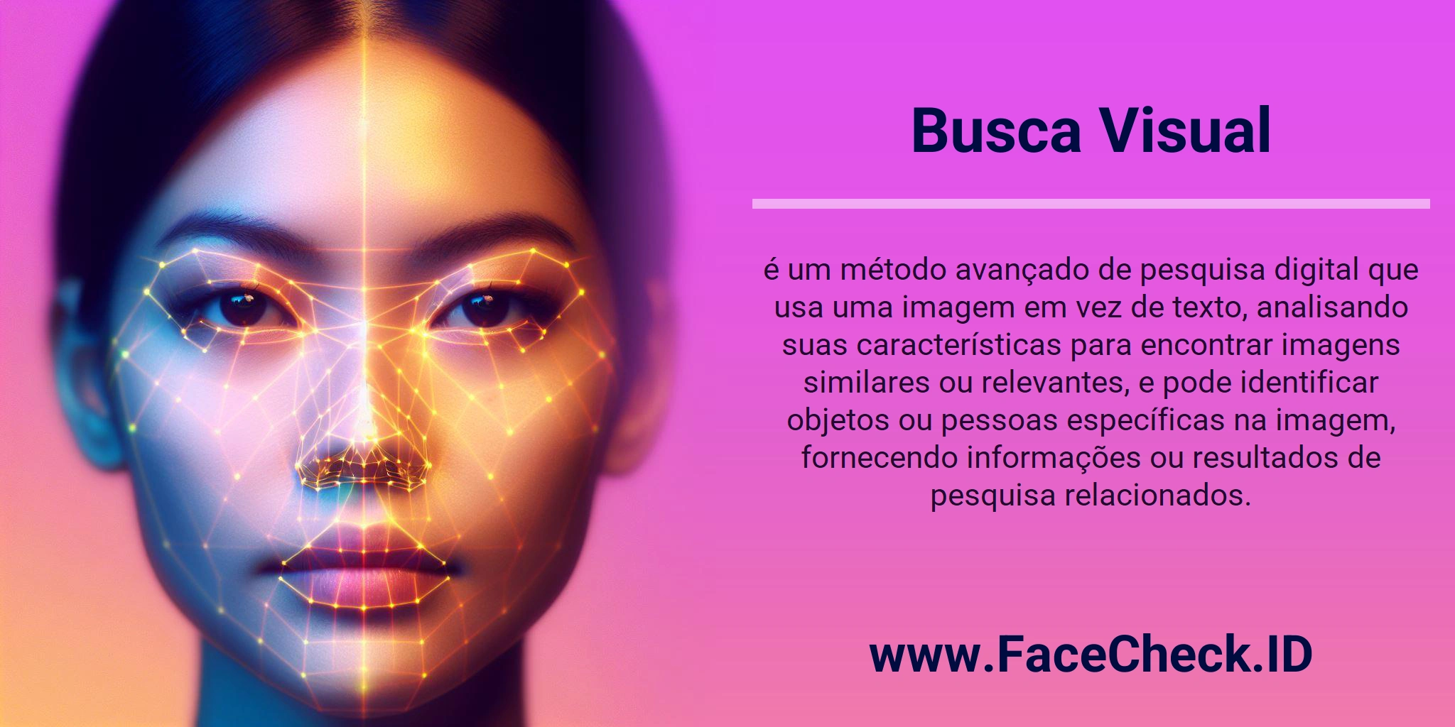 Busca Visual é um método avançado de pesquisa digital que usa uma imagem em vez de texto, analisando suas características para encontrar imagens similares ou relevantes, e pode identificar objetos ou pessoas específicas na imagem, fornecendo informações ou resultados de pesquisa relacionados.