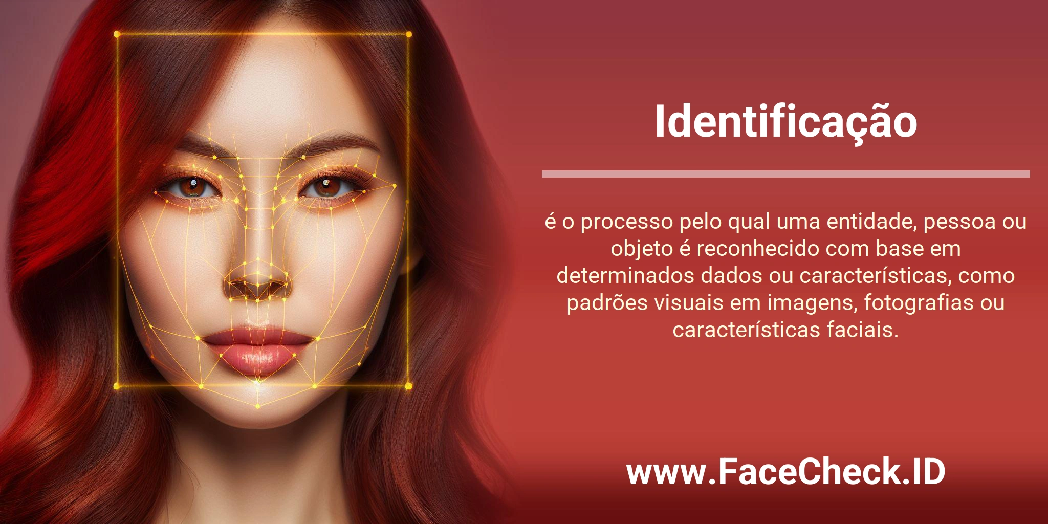 Identificação é o processo pelo qual uma entidade, pessoa ou objeto é reconhecido com base em determinados dados ou características, como padrões visuais em imagens, fotografias ou características faciais.