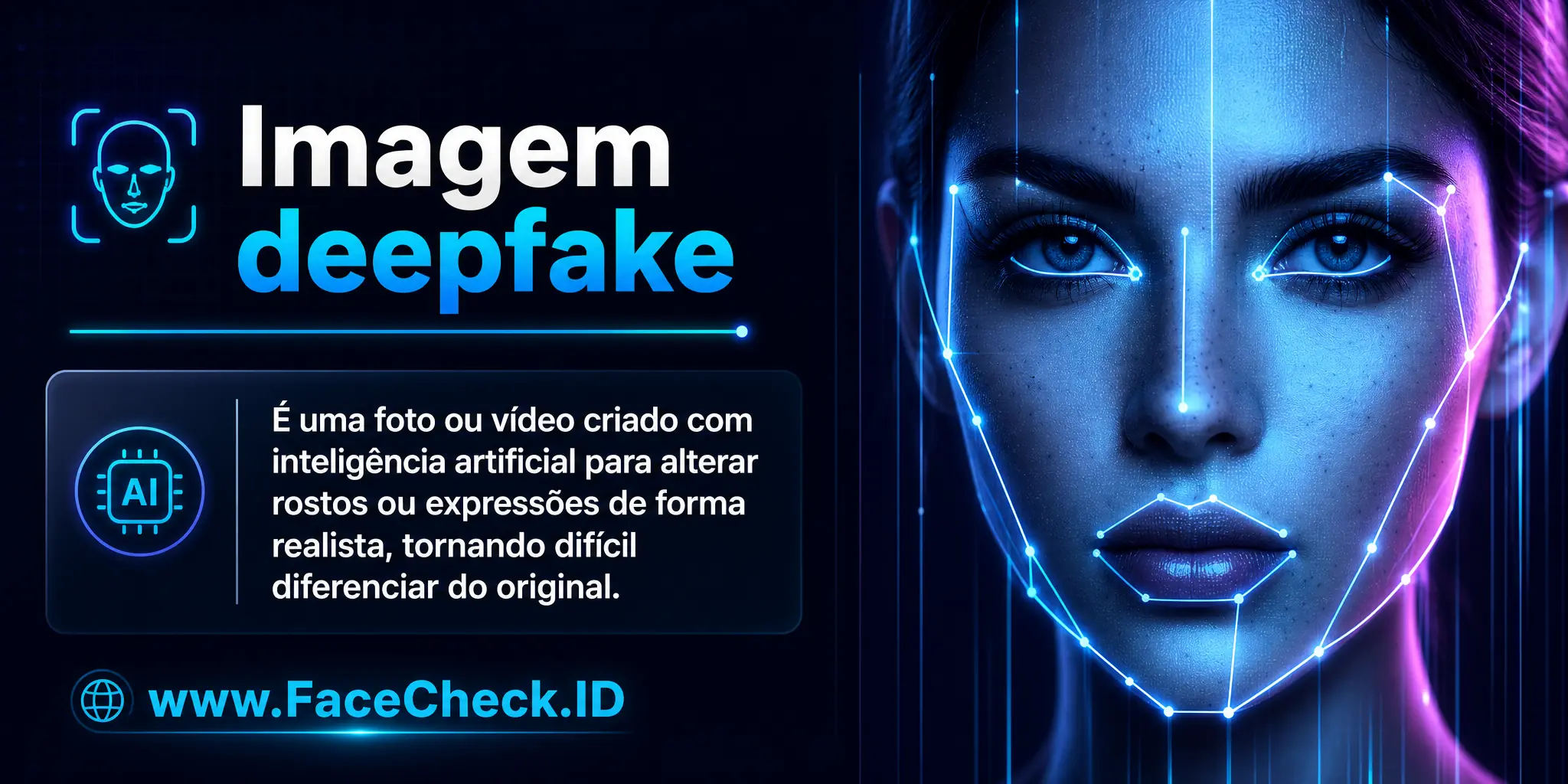 Imagem deepfake é uma foto ou vídeo criado com inteligência artificial para alterar rostos ou expressões de forma realista, tornando difícil diferenciar do original.