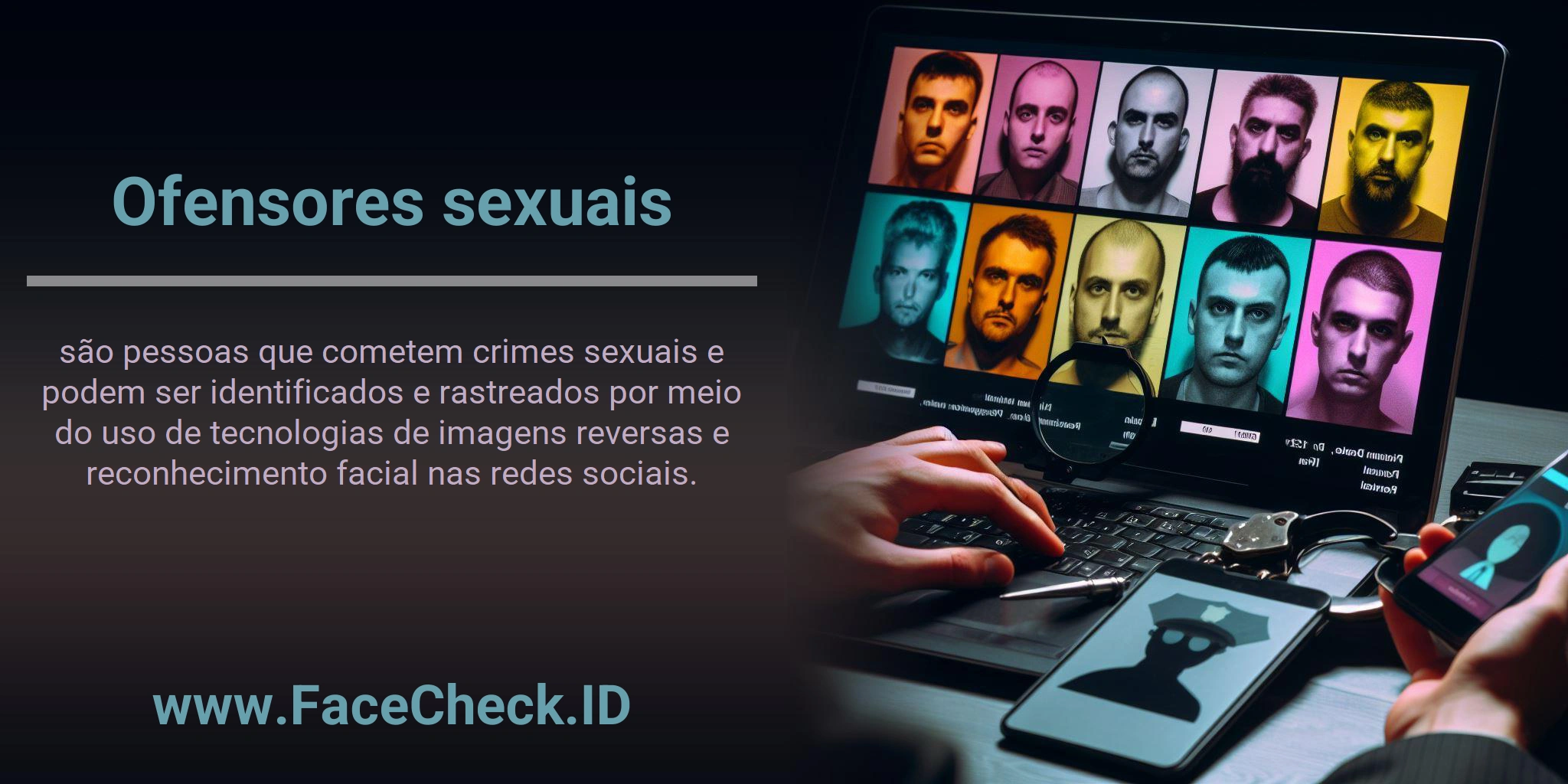 Ofensores sexuais são pessoas que cometem crimes sexuais e podem ser identificados e rastreados por meio do uso de tecnologias de imagens reversas e reconhecimento facial nas redes sociais.