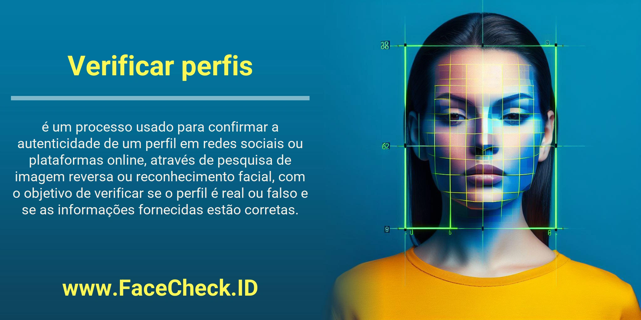 Verificar perfis é um processo usado para confirmar a autenticidade de um perfil em redes sociais ou plataformas online, através de pesquisa de imagem reversa ou reconhecimento facial, com o objetivo de verificar se o perfil é real ou falso e se as informações fornecidas estão corretas.
