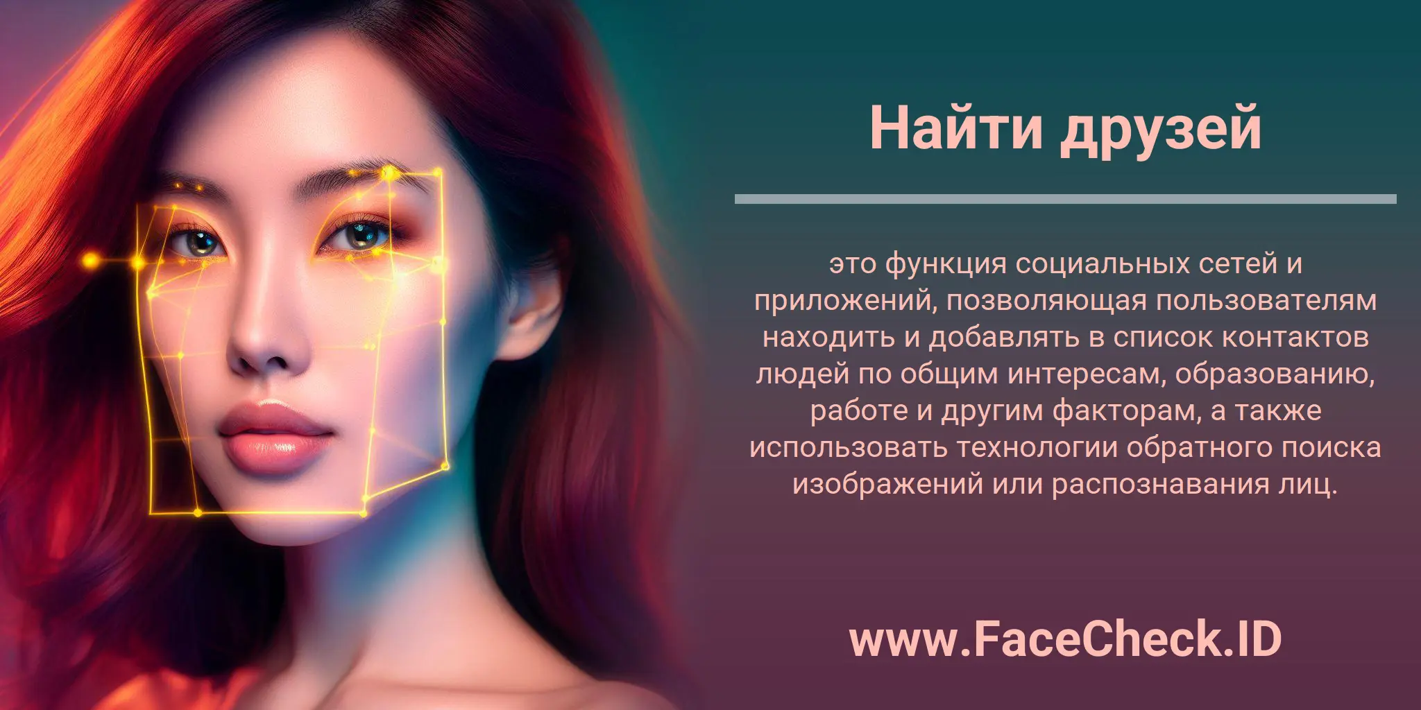 Найти друзей это функция социальных сетей и приложений, позволяющая пользователям находить и добавлять в список контактов людей по общим интересам, образованию, работе и другим факторам, а также использовать технологии обратного поиска изображений или распознавания лиц.