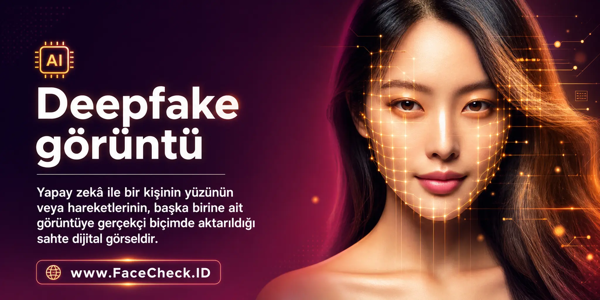 Deepfake görüntü yapay zeka ile bir kişinin yüzünün veya hareketlerinin başka birine ait görüntüye gerçekçi şekilde aktarıldığı sahte dijital görseldir.