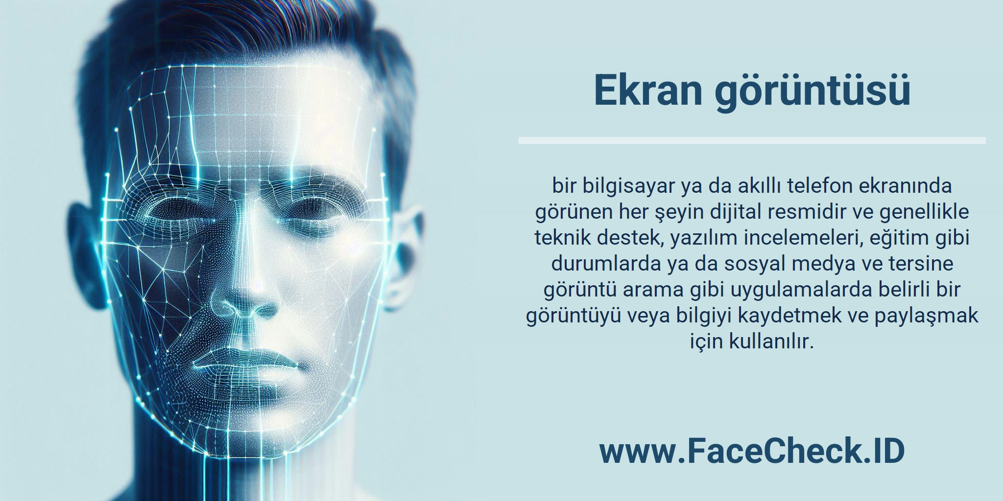 Ekran görüntüsü bir bilgisayar ya da akıllı telefon ekranında görünen her şeyin dijital resmidir ve genellikle teknik destek, yazılım incelemeleri, eğitim gibi durumlarda ya da sosyal medya ve tersine görüntü arama gibi uygulamalarda belirli bir görüntüyü veya bilgiyi kaydetmek ve paylaşmak için kullanılır.