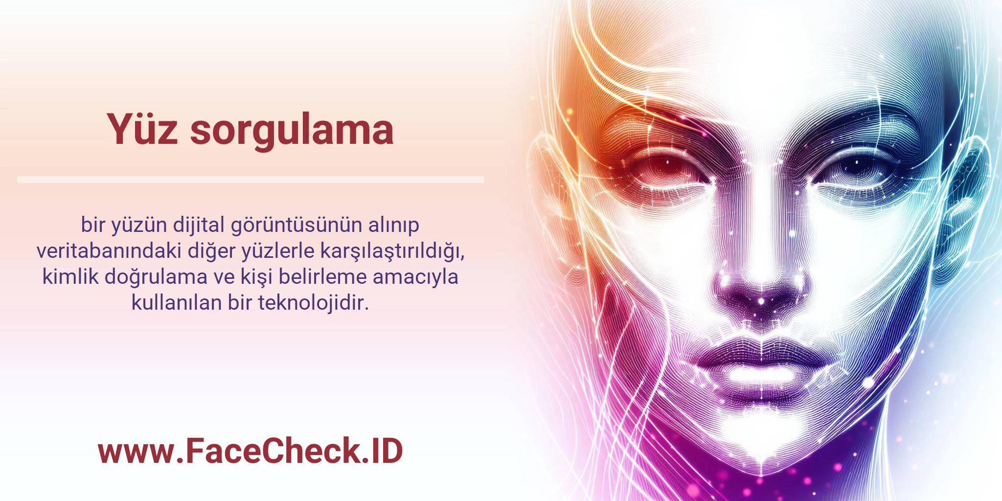 Yüz sorgulama bir yüzün dijital görüntüsünün alınıp veritabanındaki diğer yüzlerle karşılaştırıldığı, kimlik doğrulama ve kişi belirleme amacıyla kullanılan bir teknolojidir.