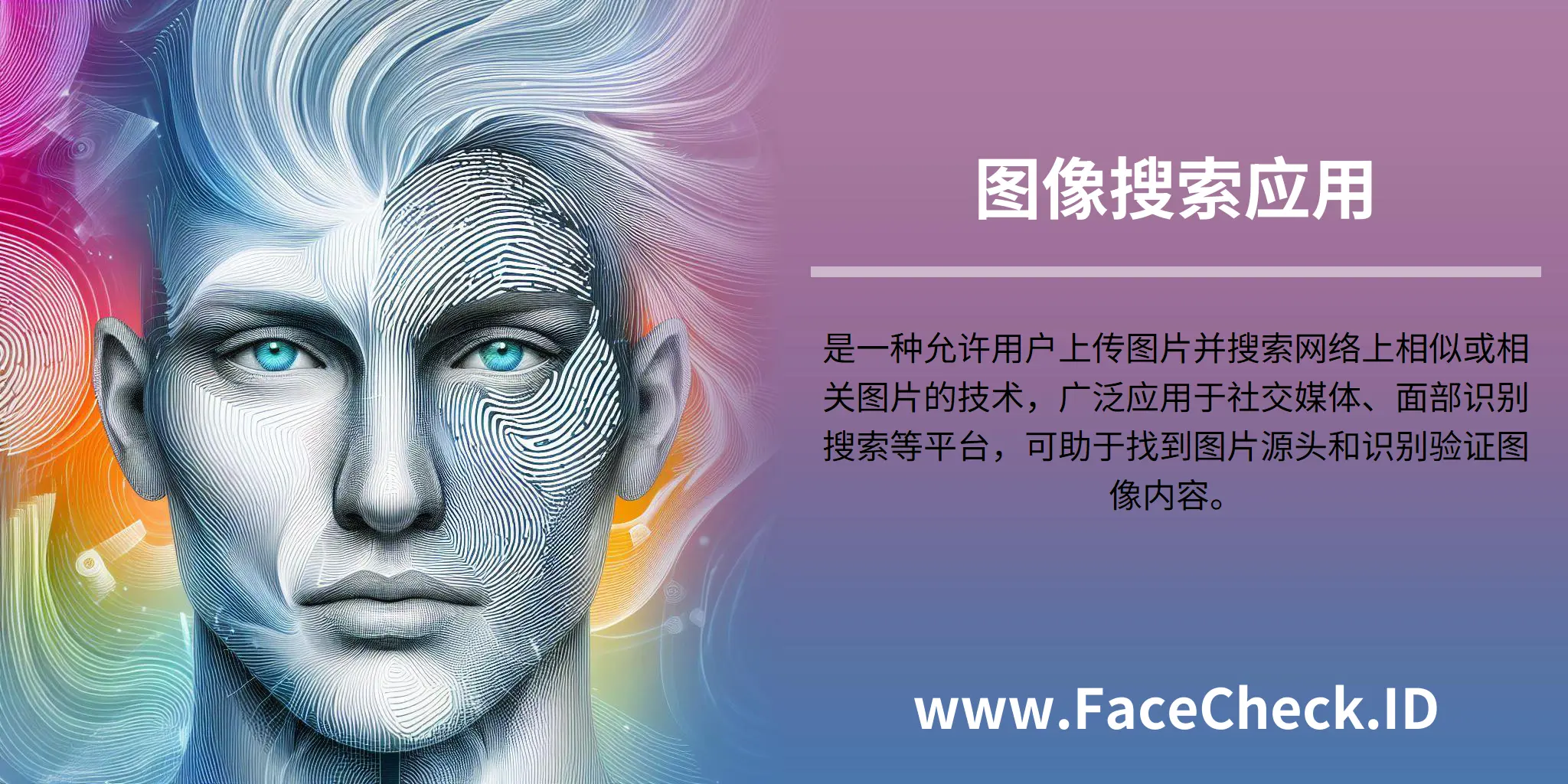 图像搜索应用是一种允许用户上传图片并搜索网络上相似或相关图片的技术，广泛应用于社交媒体、面部识别搜索等平台，可助于找到图片源头和识别验证图像内容。