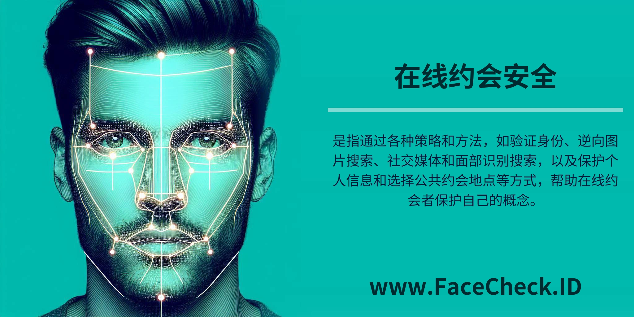 在线约会安全是指通过各种策略和方法，如验证身份、逆向图片搜索、社交媒体和面部识别搜索，以及保护个人信息和选择公共约会地点等方式，帮助在线约会者保护自己的概念。