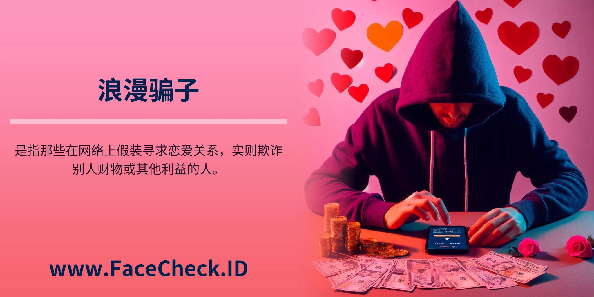 浪漫骗子是指那些在网络上假装寻求恋爱关系，实则欺诈别人财物或其他利益的人。