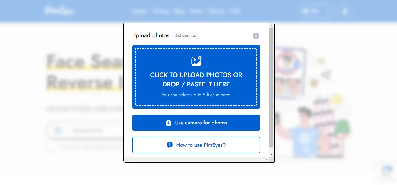 Starting photo upload for reverse image search