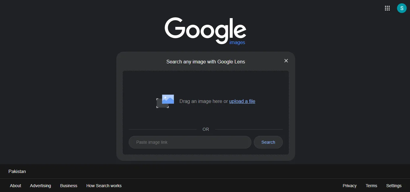 Uploading an image for search on Google Images